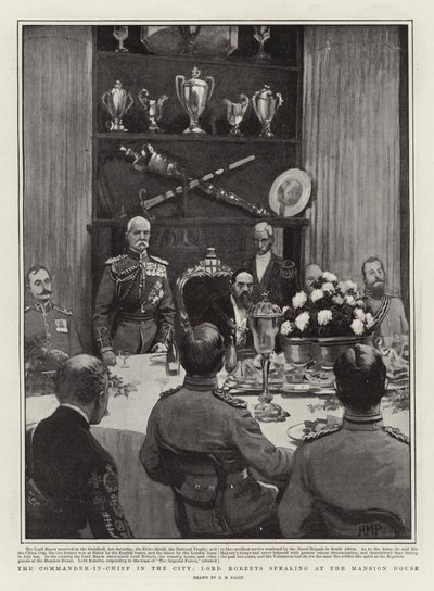 Il comandante in capo in città, Lord Roberts che parla alla Mansion House da Henry Marriott Paget